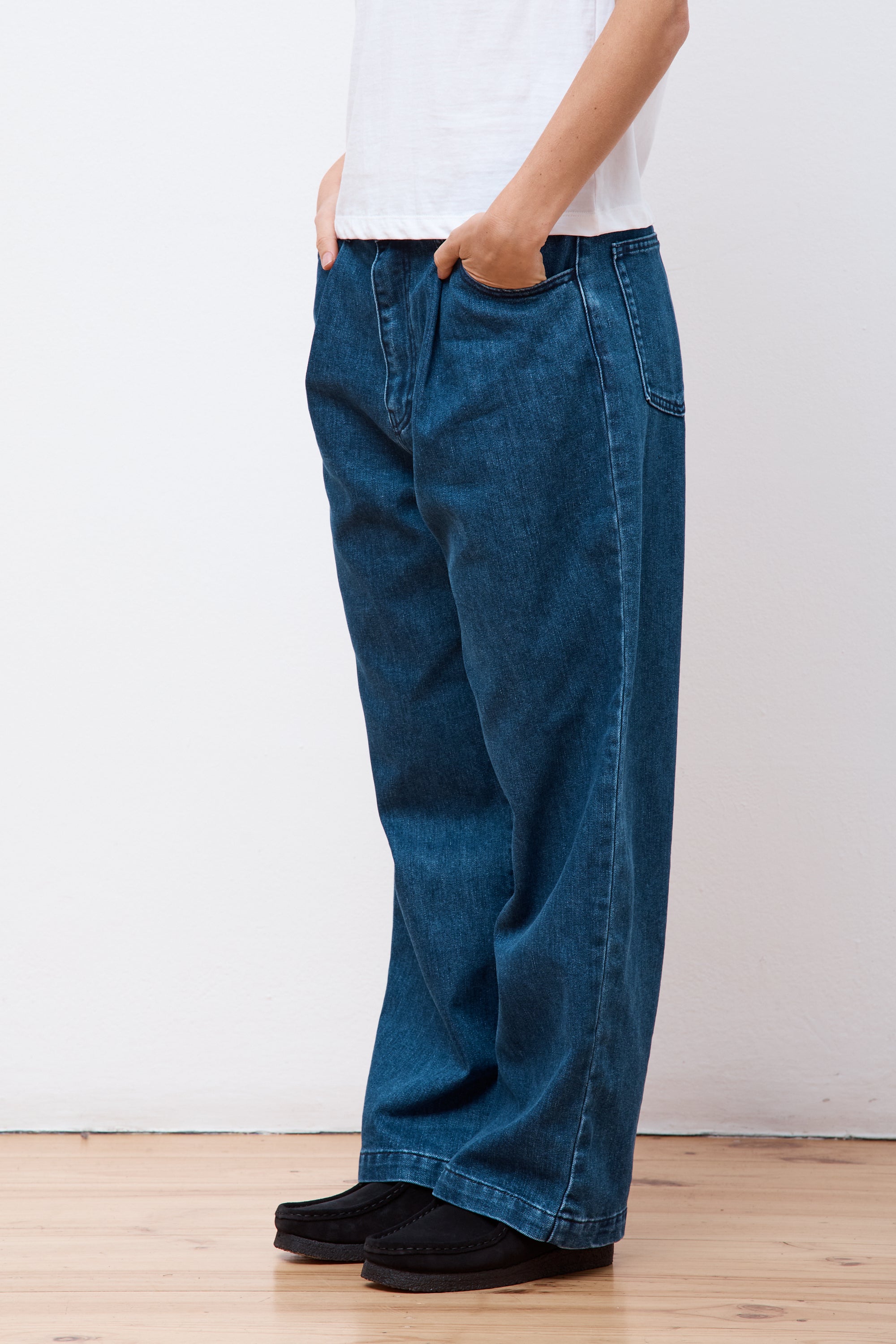 Easy Tuck Pants Light Indigo