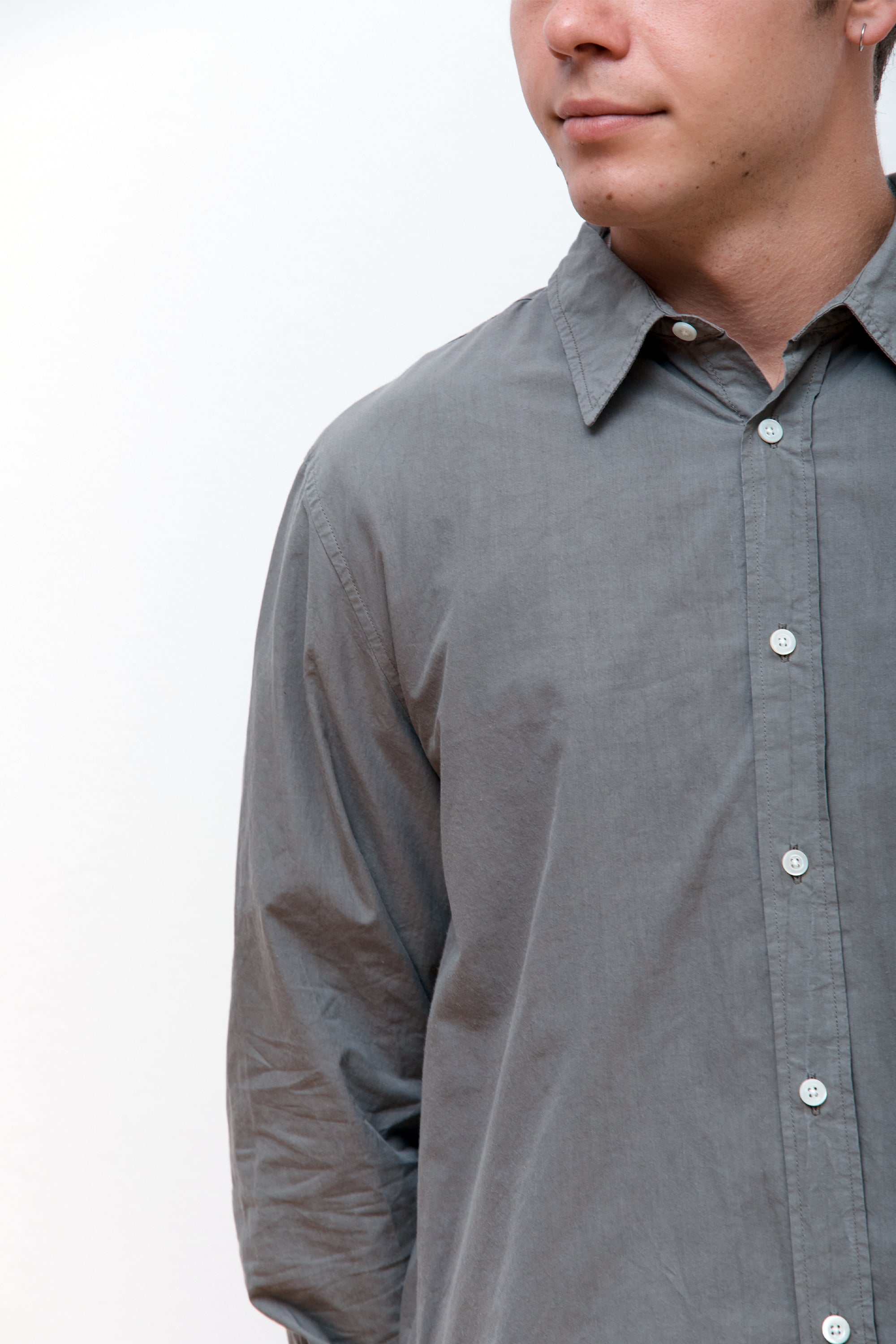 Osvald Cotton Tencel Shirt Mid Khaki