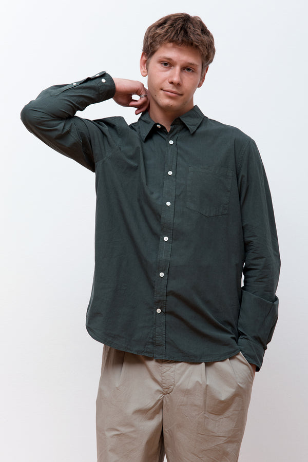 Osvald Cotton Tencel Shirt Spruce Green
