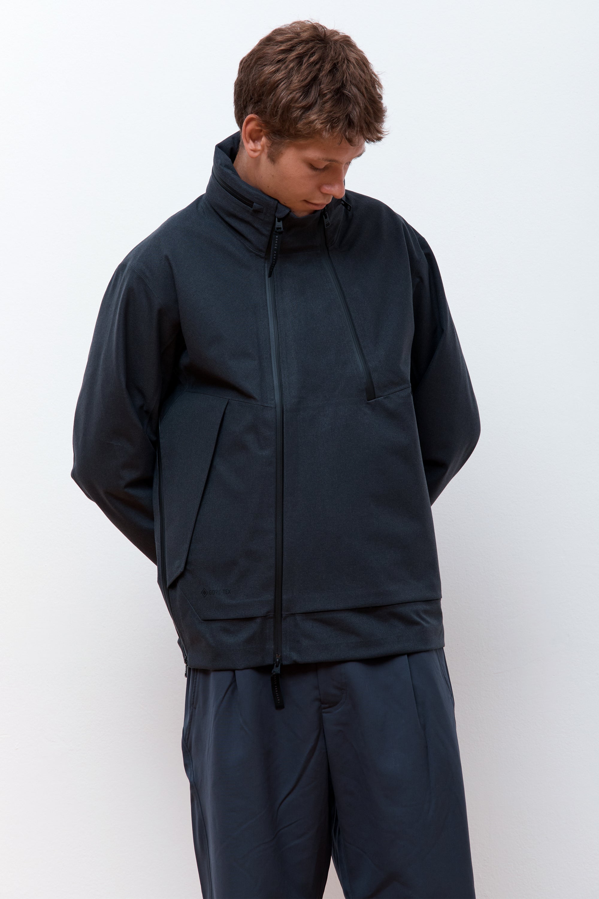 Twill Gore-Tex 3L Stand Collar Jacket Charcoal Grey