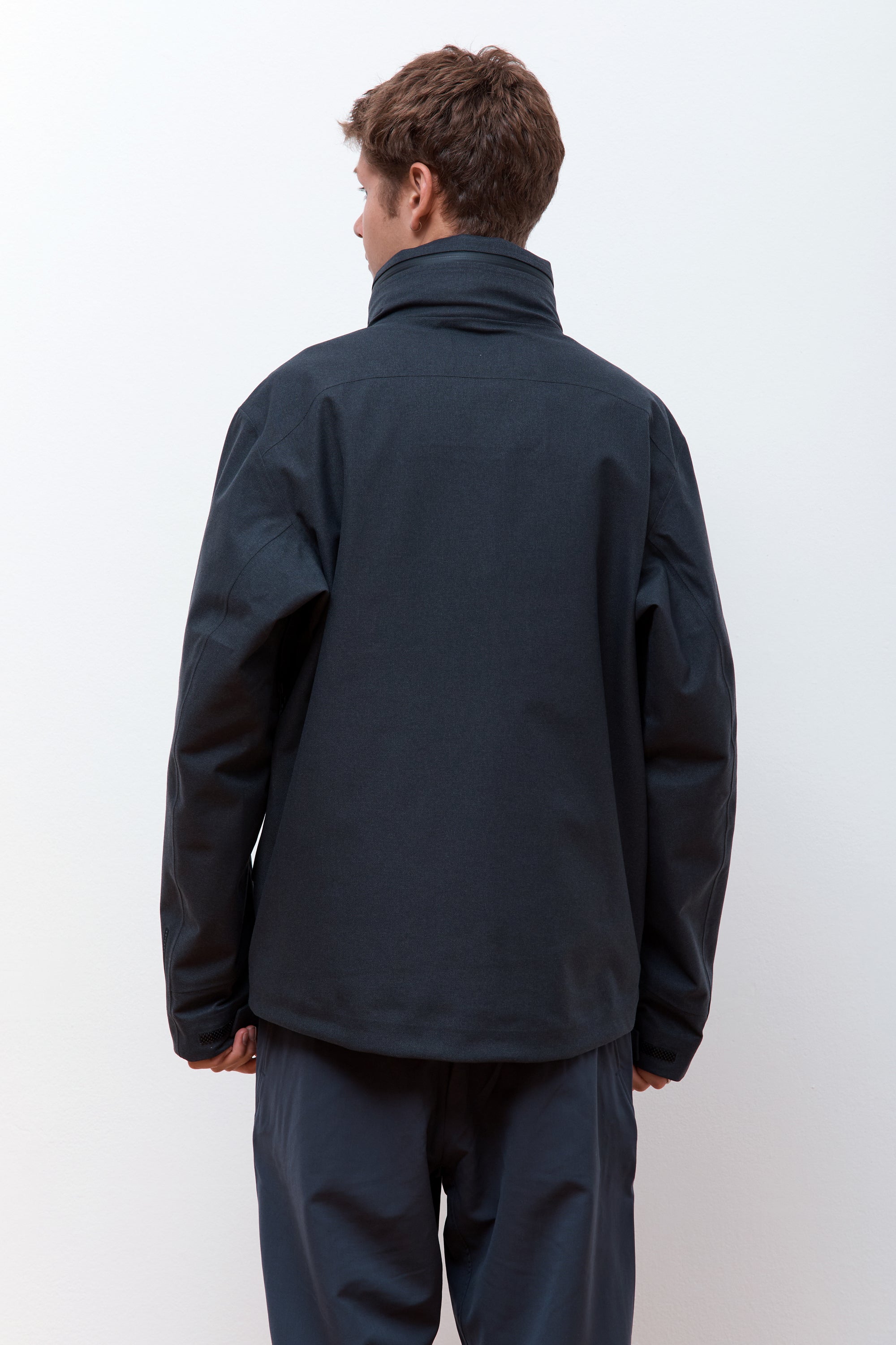 Twill Gore-Tex 3L Stand Collar Jacket Charcoal Grey