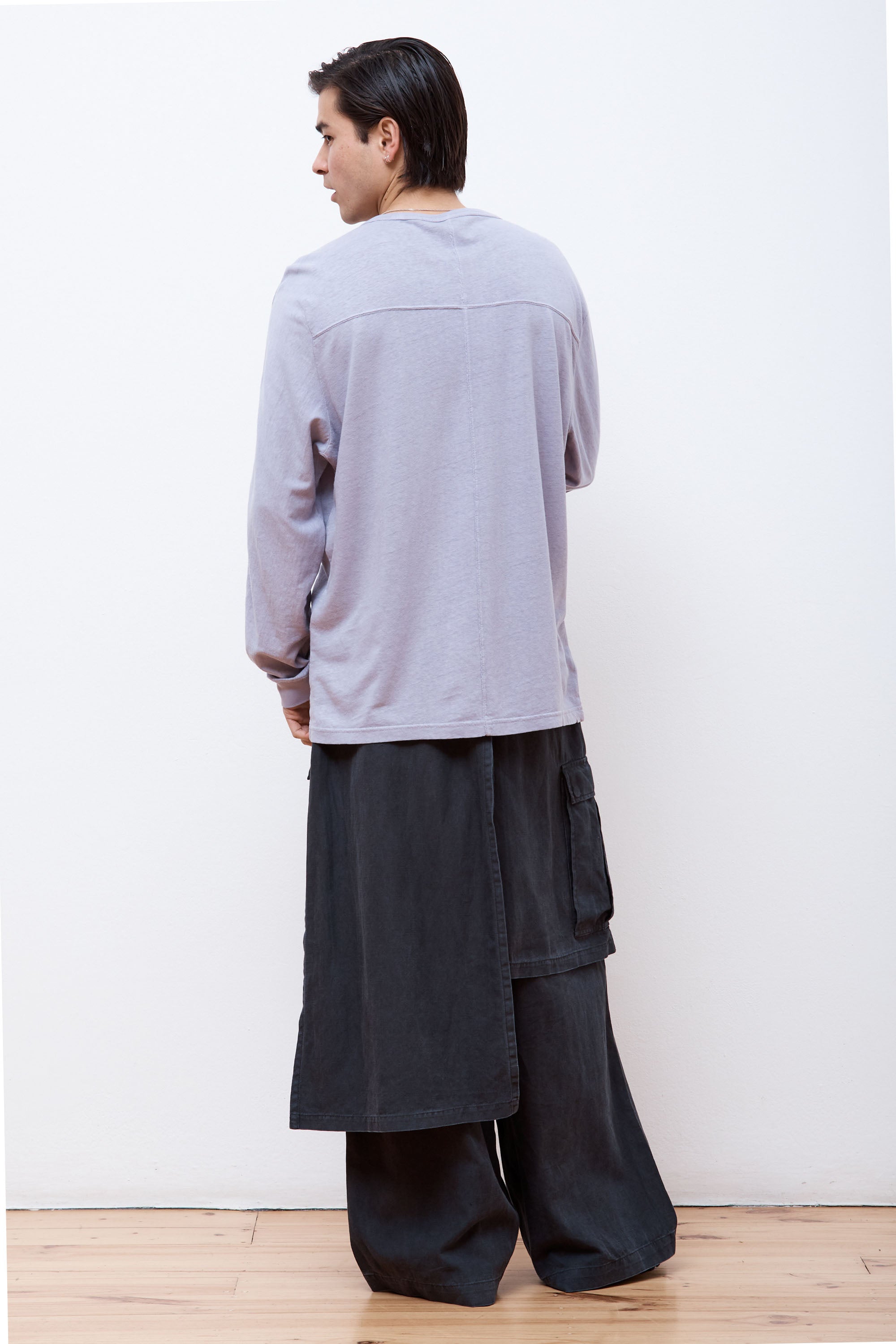 Hemp Cross Oversized L/S T-Shirt Purple Ash