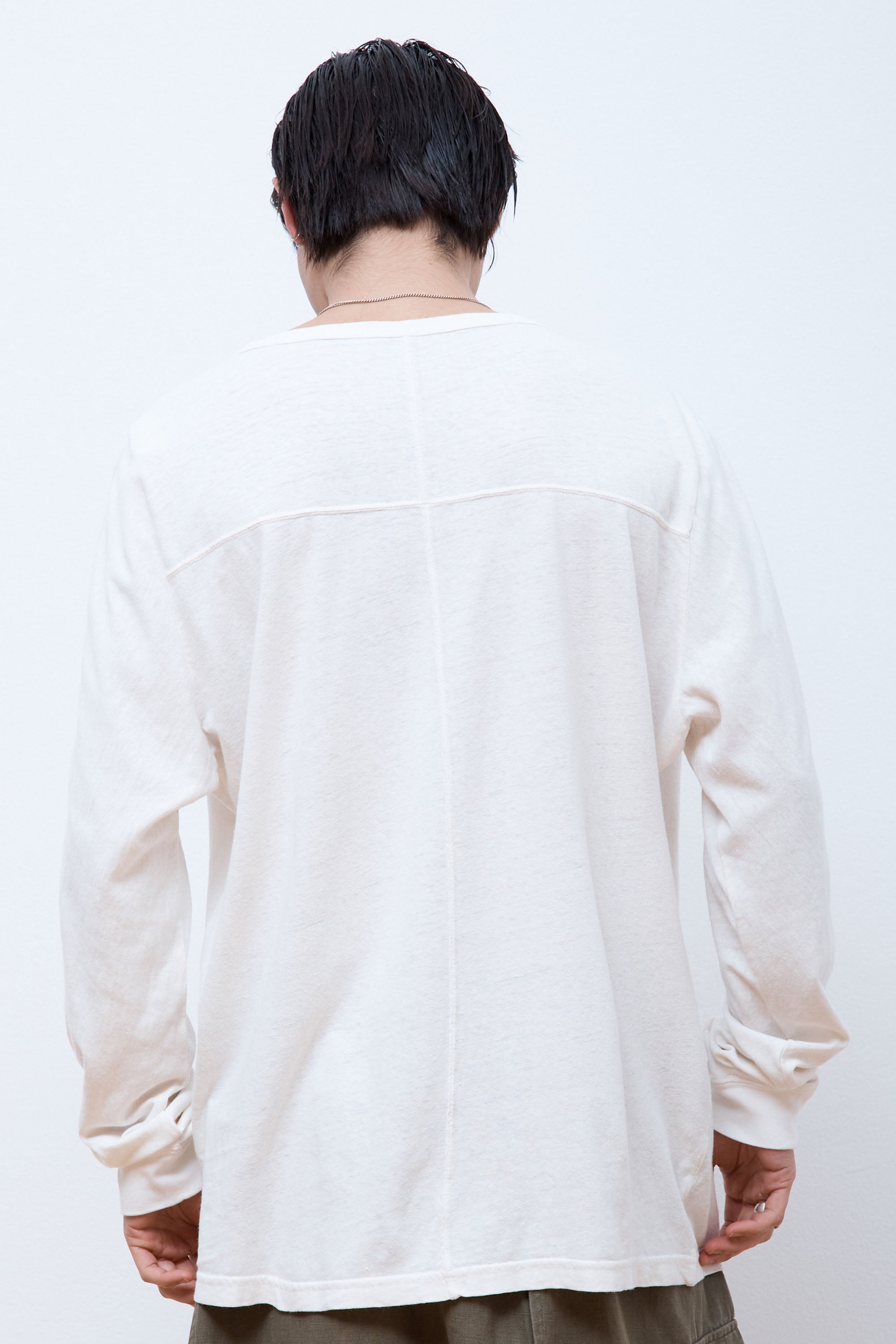 Hemp Cross Oversized L/S T-Shirt White