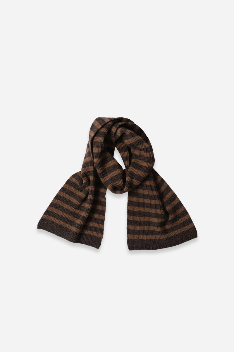 MHL Textured Stripe Scarf Cocoa/Conker