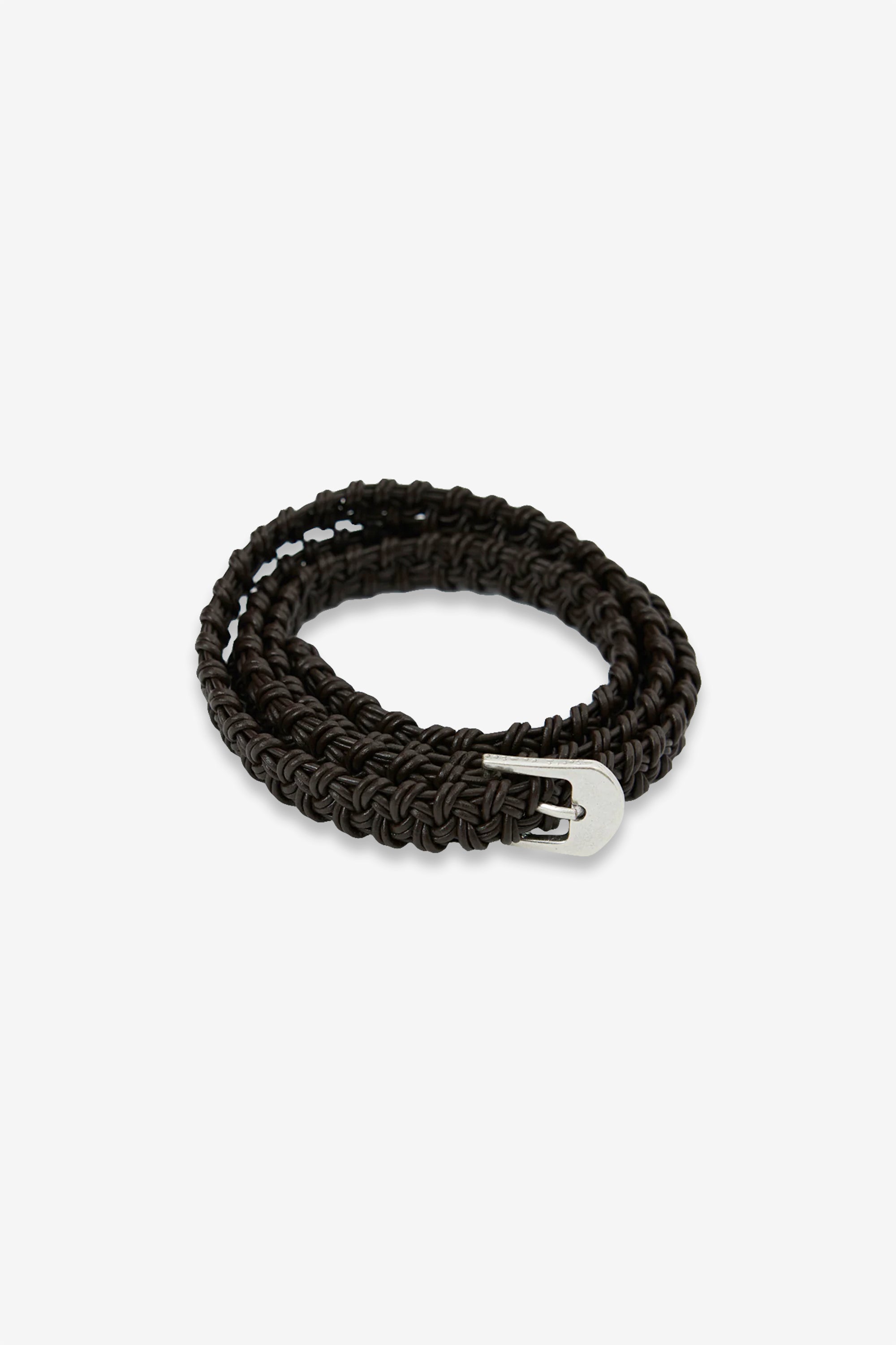 Hand-Braided Leather Belt Chocolate Brown