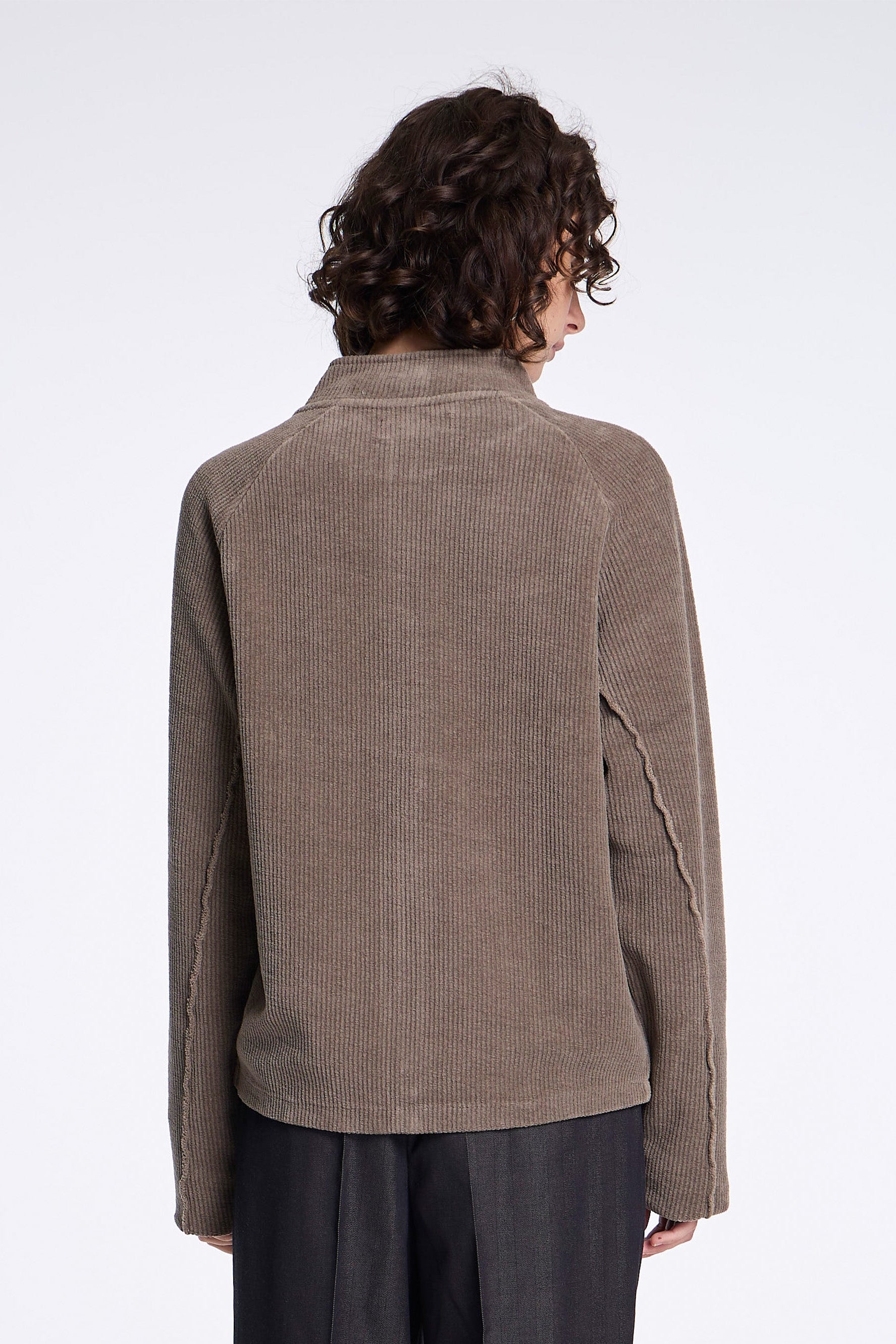 Leisure Zip Up Faded Taupe Jersey Cord
