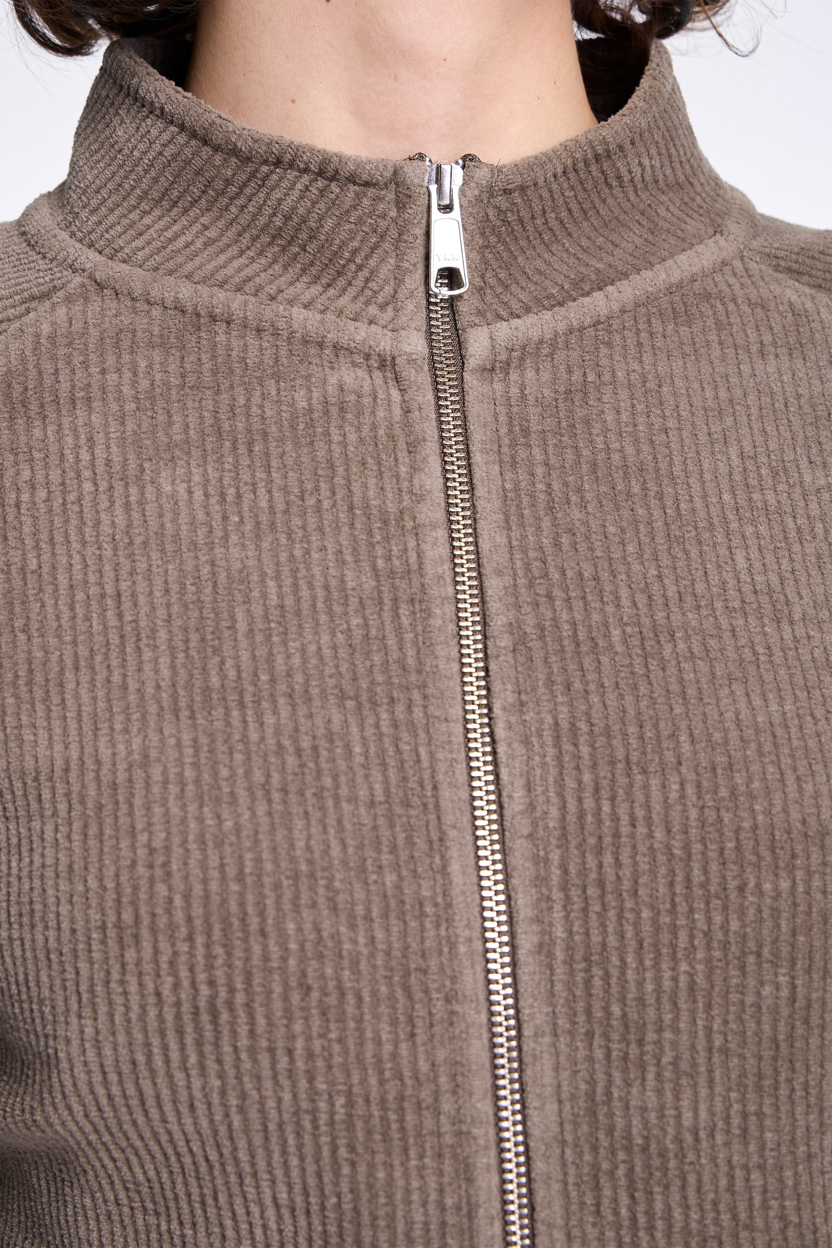 Leisure Zip Up Faded Taupe Jersey Cord