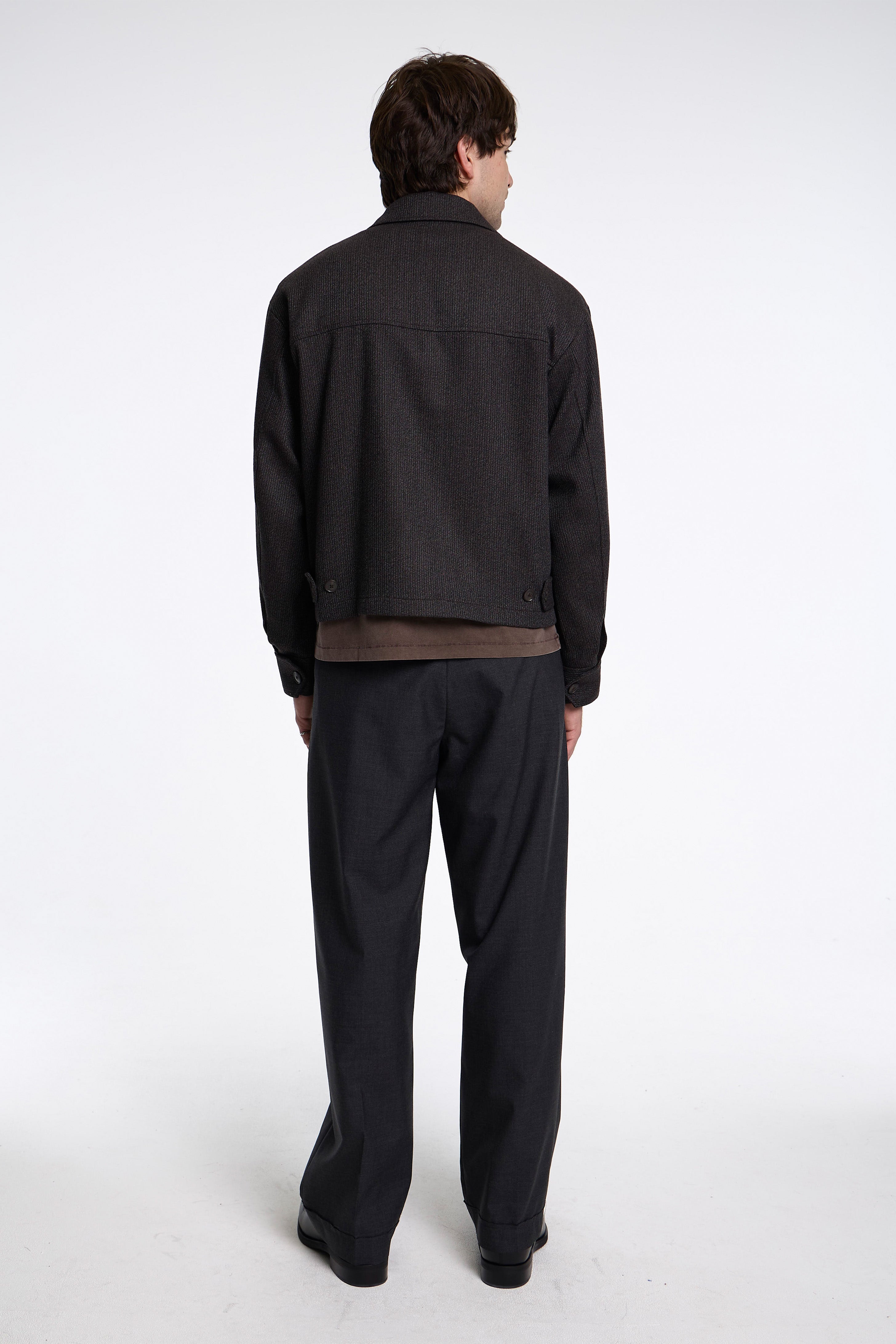 Mail Jacket Brown Melange Stripe