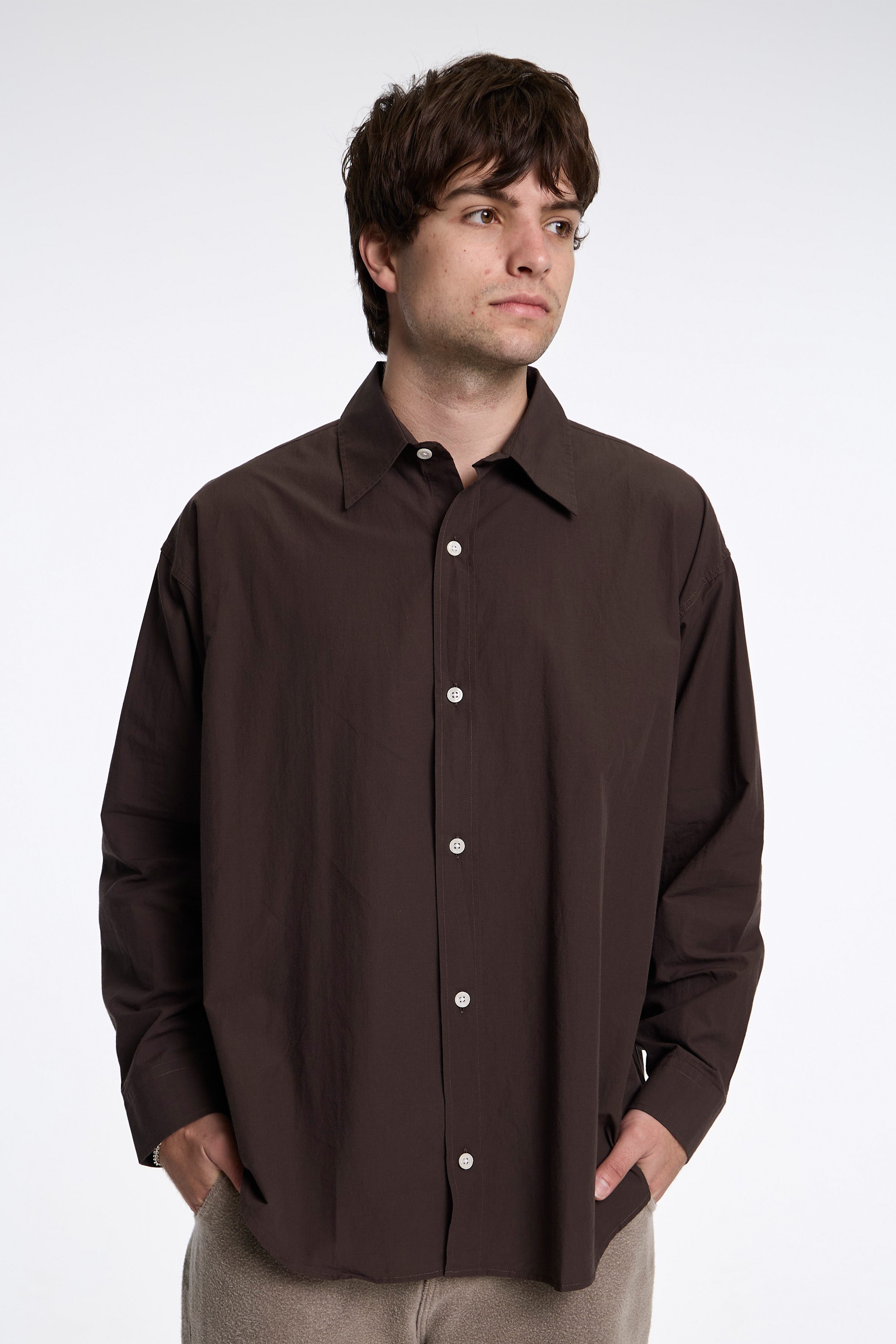 Network Shirt Brown Micro Structure