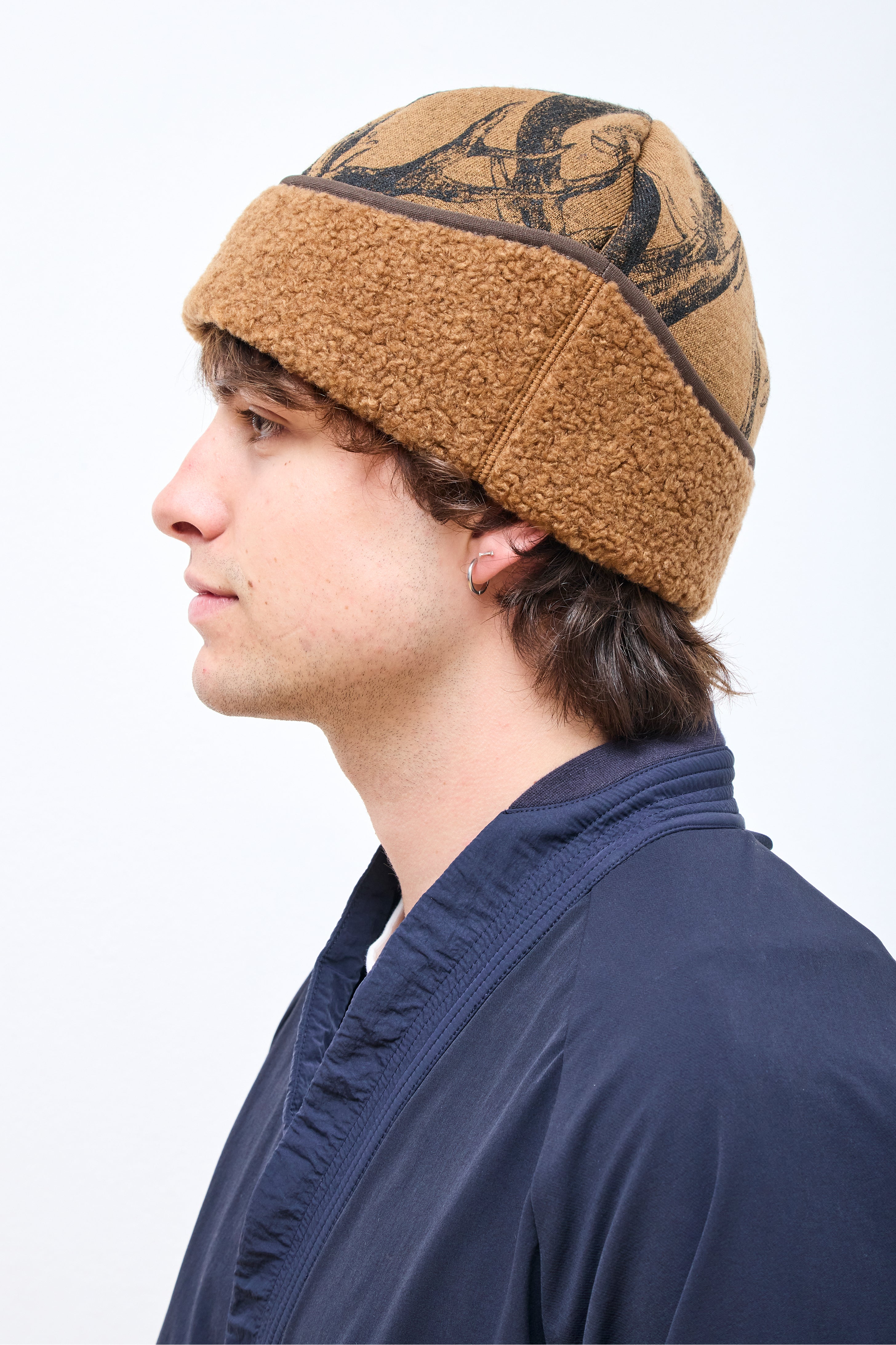 Wool Boa Cap Brown