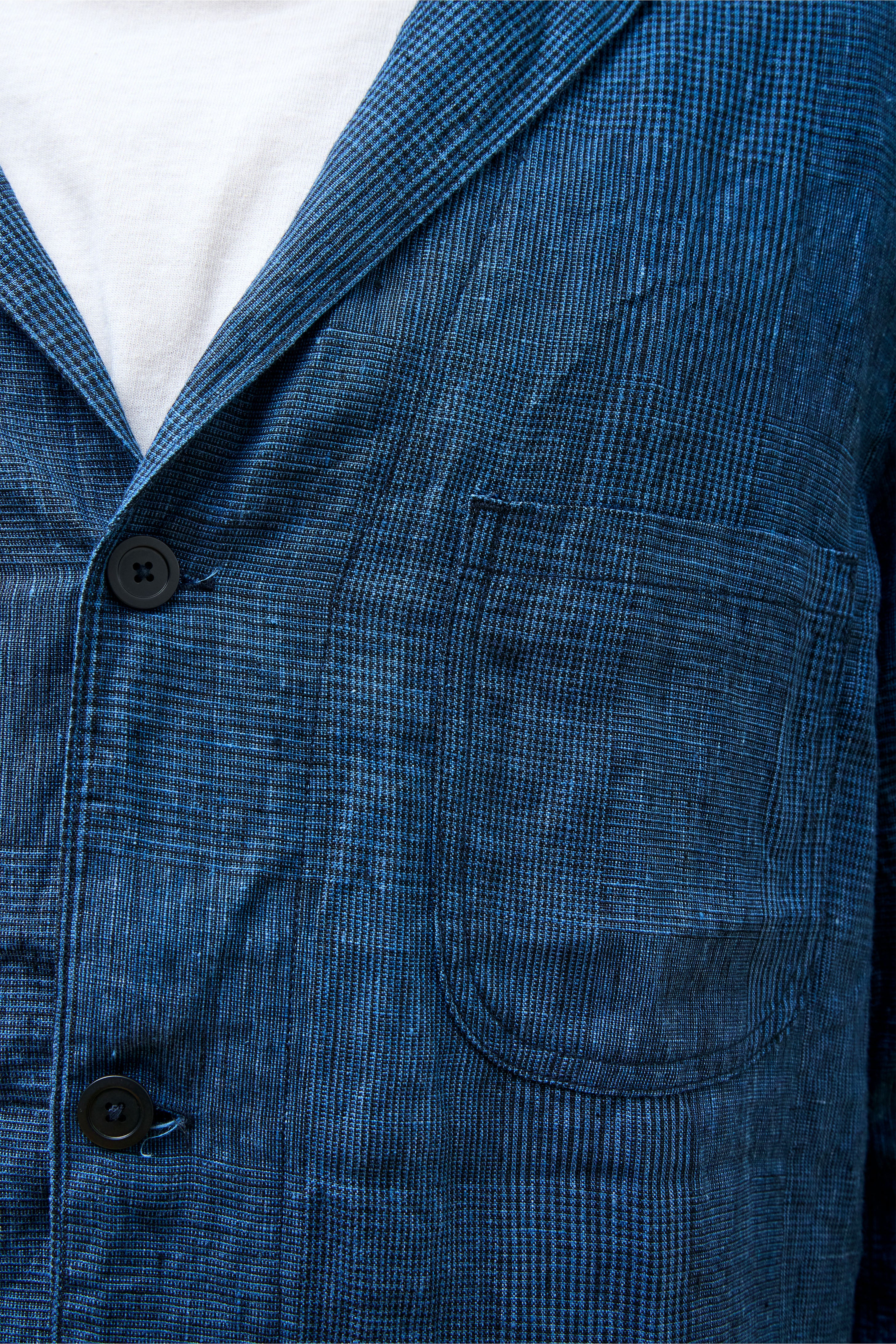 Simple Light Jacket Indigo Check