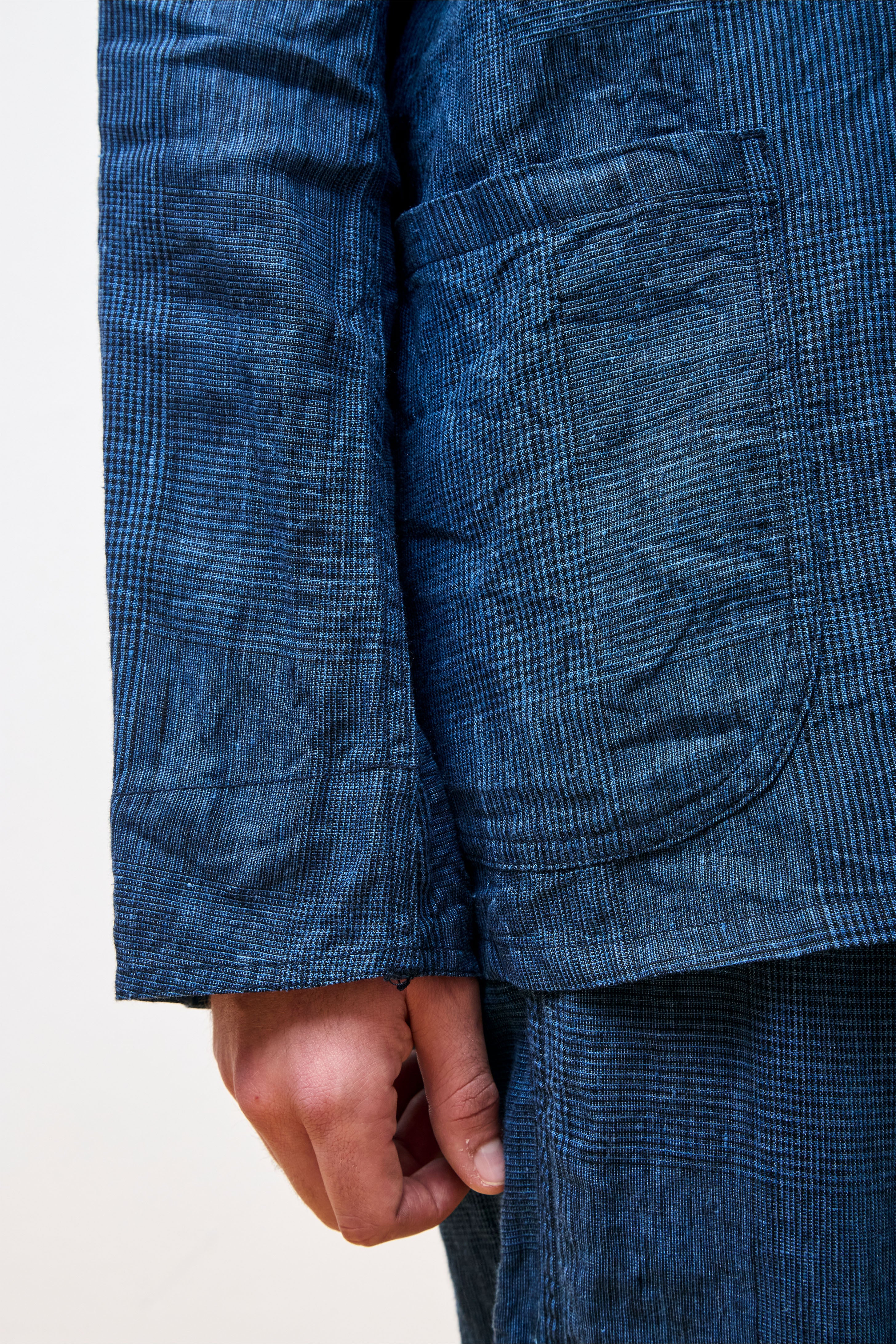 Simple Light Jacket Indigo Check