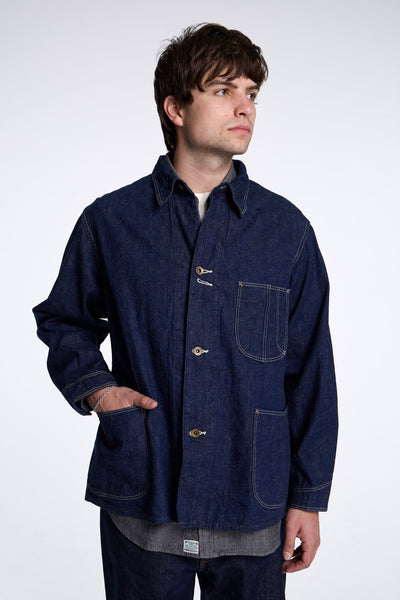 濃紺 orSlow 40's DENIM COVER ALL One Wash orSlow Unisex 40'S WWII Denim Coverall, One Wash – Glasswing