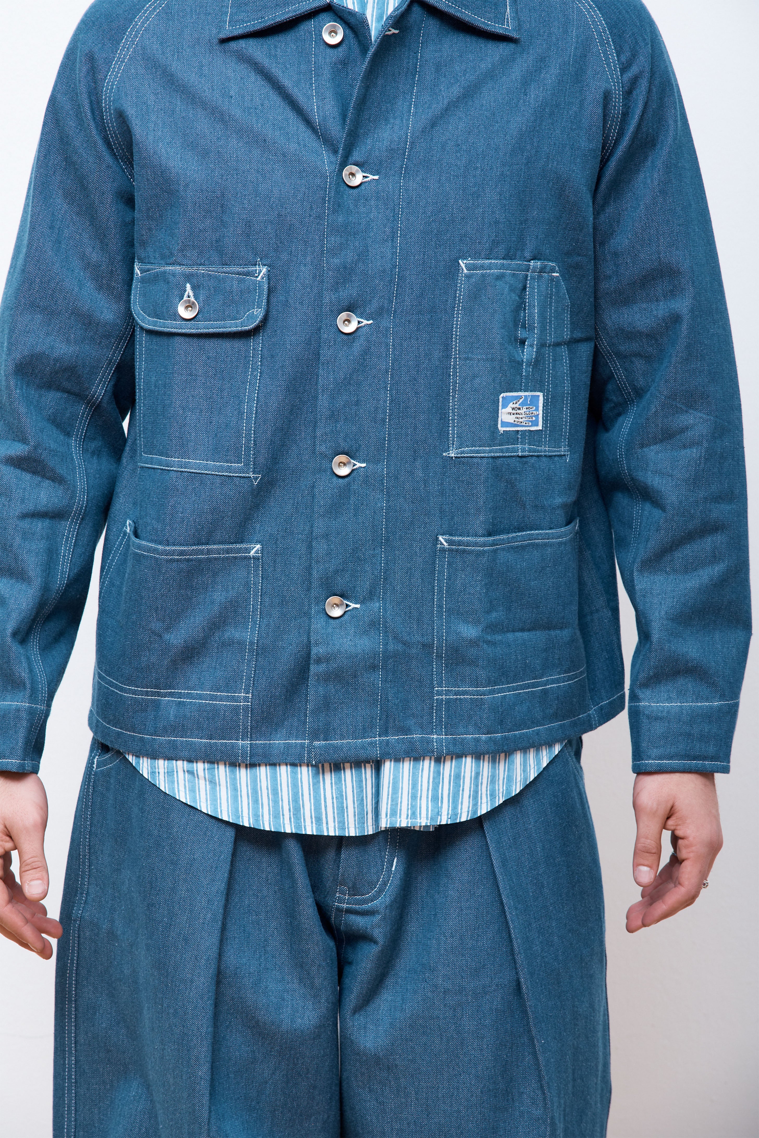 Railroad Jacket Indigo Denim Wonky-Wear