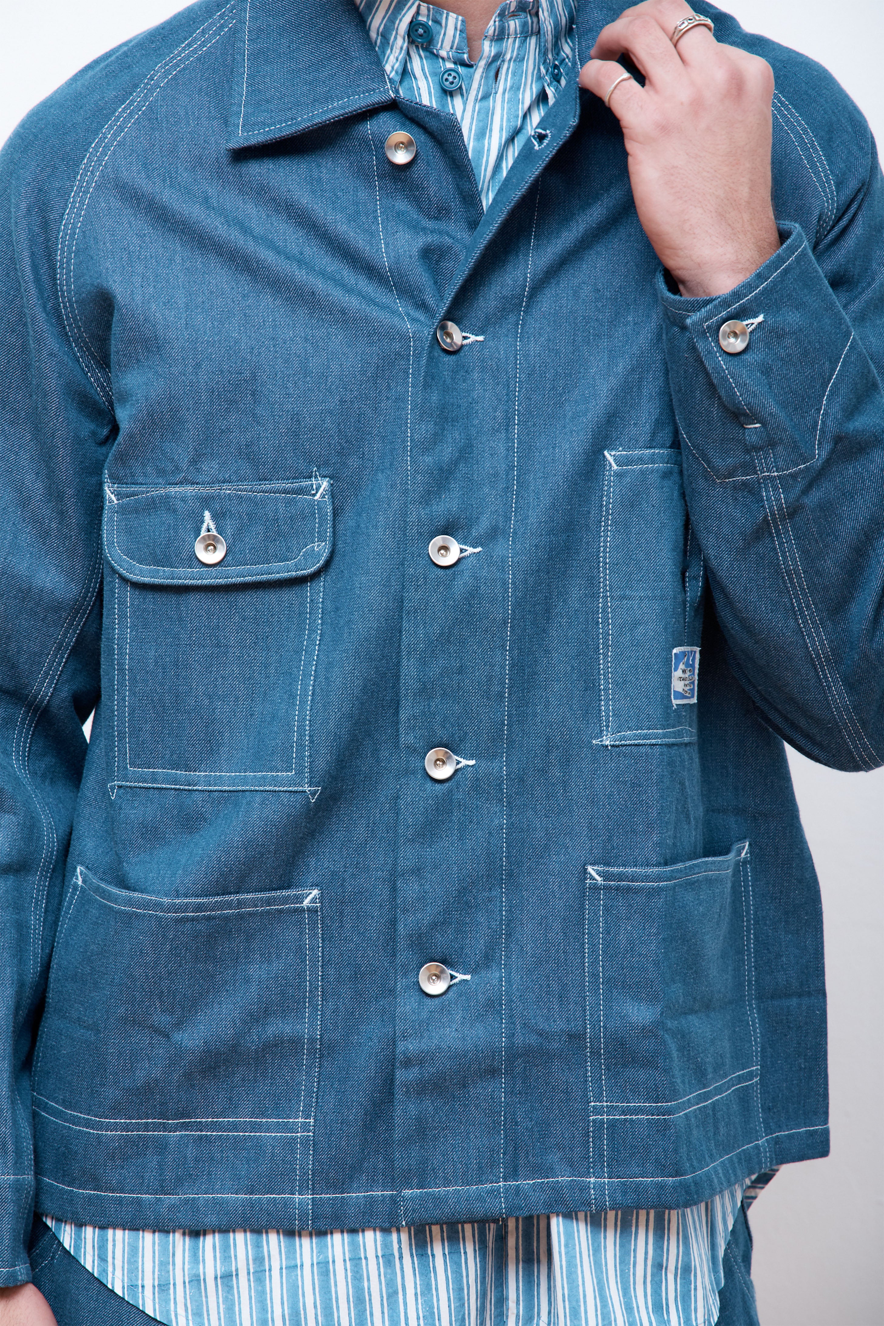 Railroad Jacket Indigo Denim Wonky-Wear