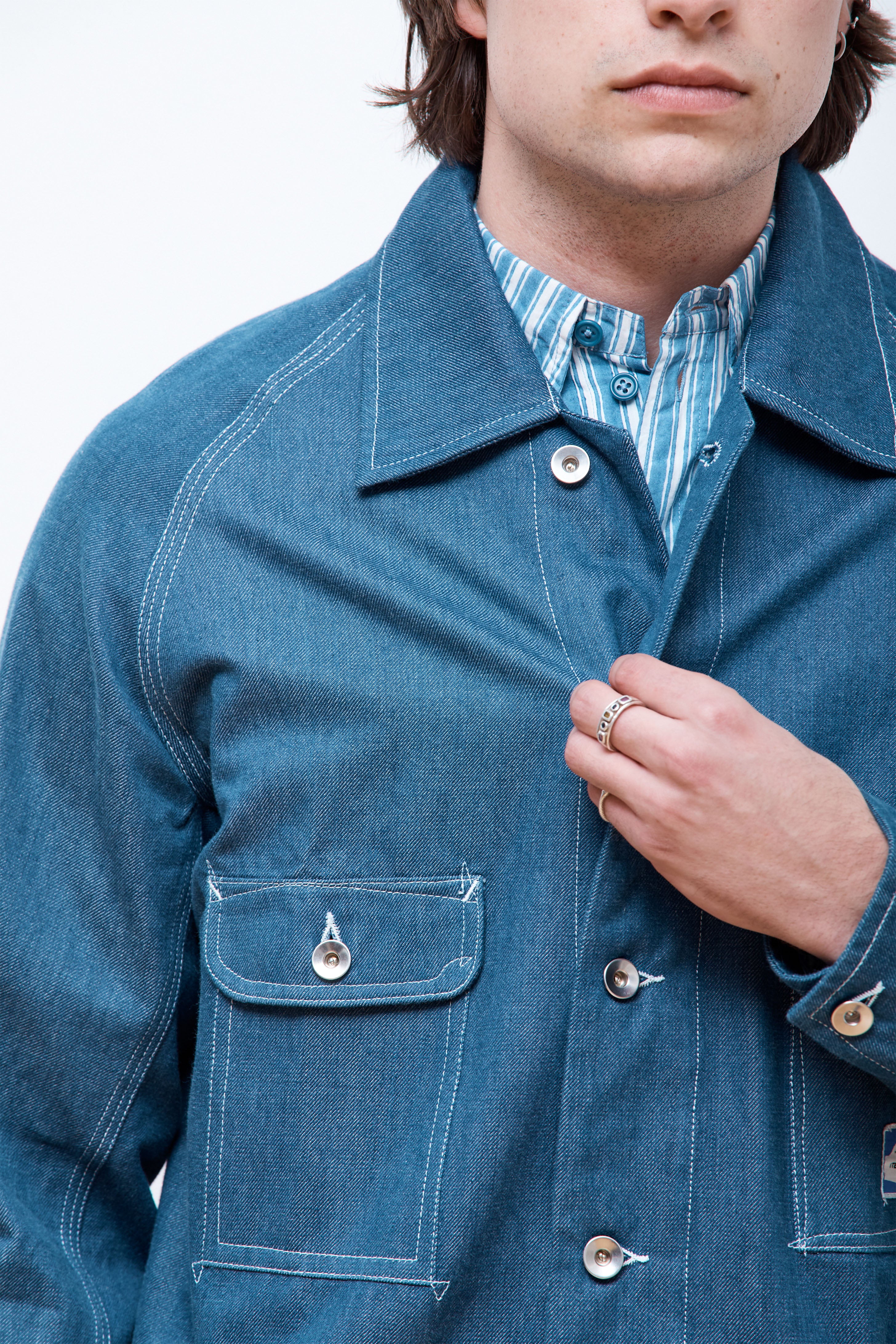 Railroad Jacket Indigo Denim Wonky-Wear