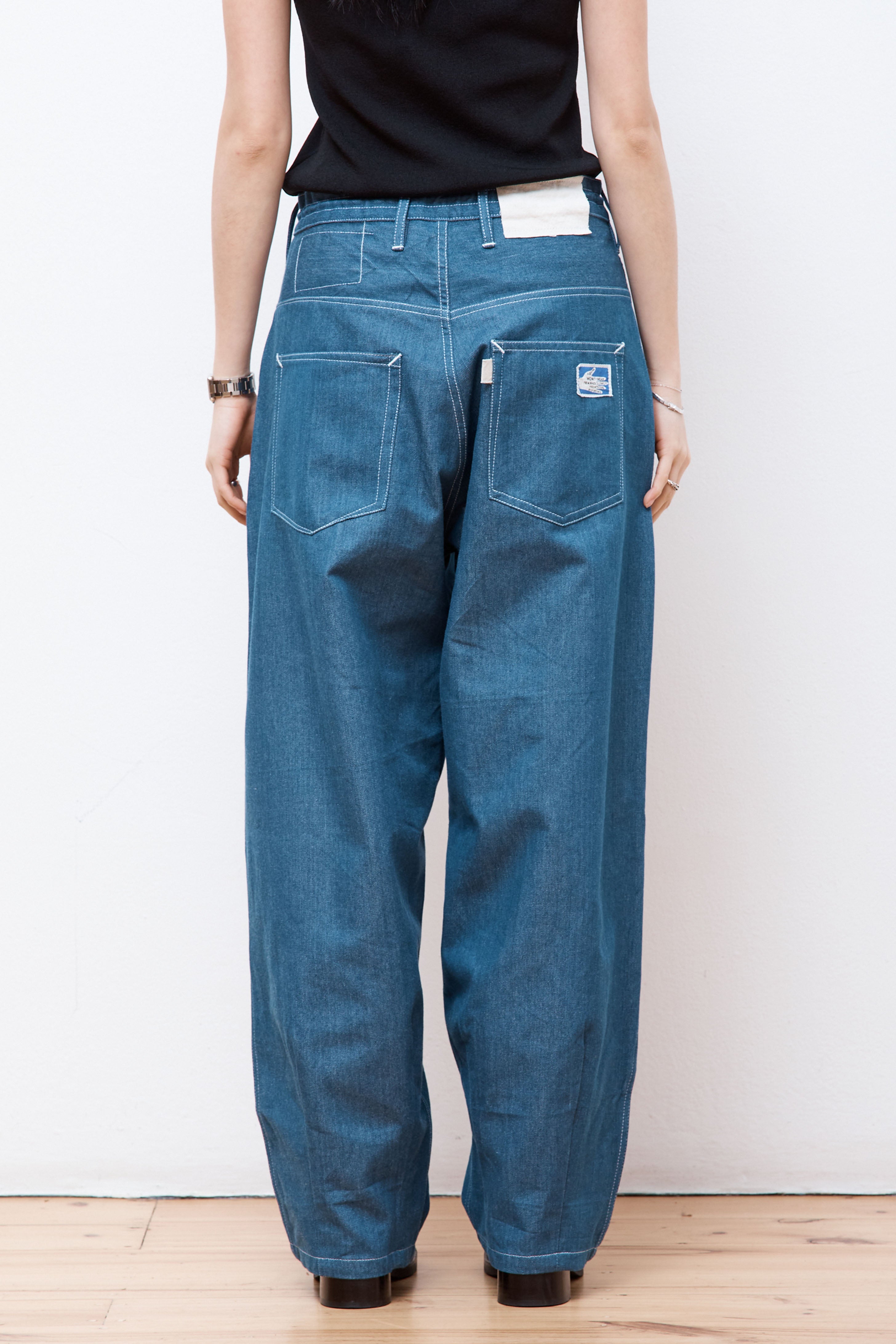 STORY mfg. Lush Pants Indigo Denim Wonky-Wear