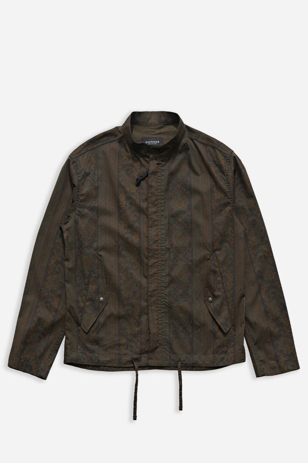 Fishtail Shirt Jacket Black Paisley
