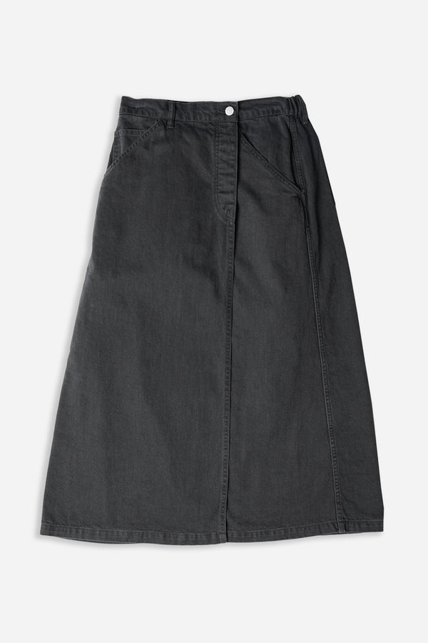 Wide Skirt Charcoal Black