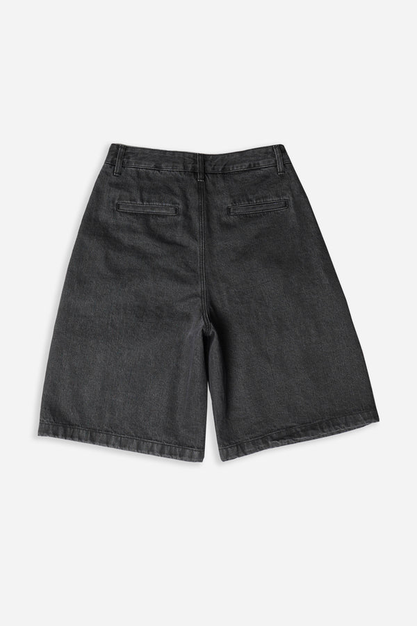 Cut-Out Pocket Denim Shorts Black
