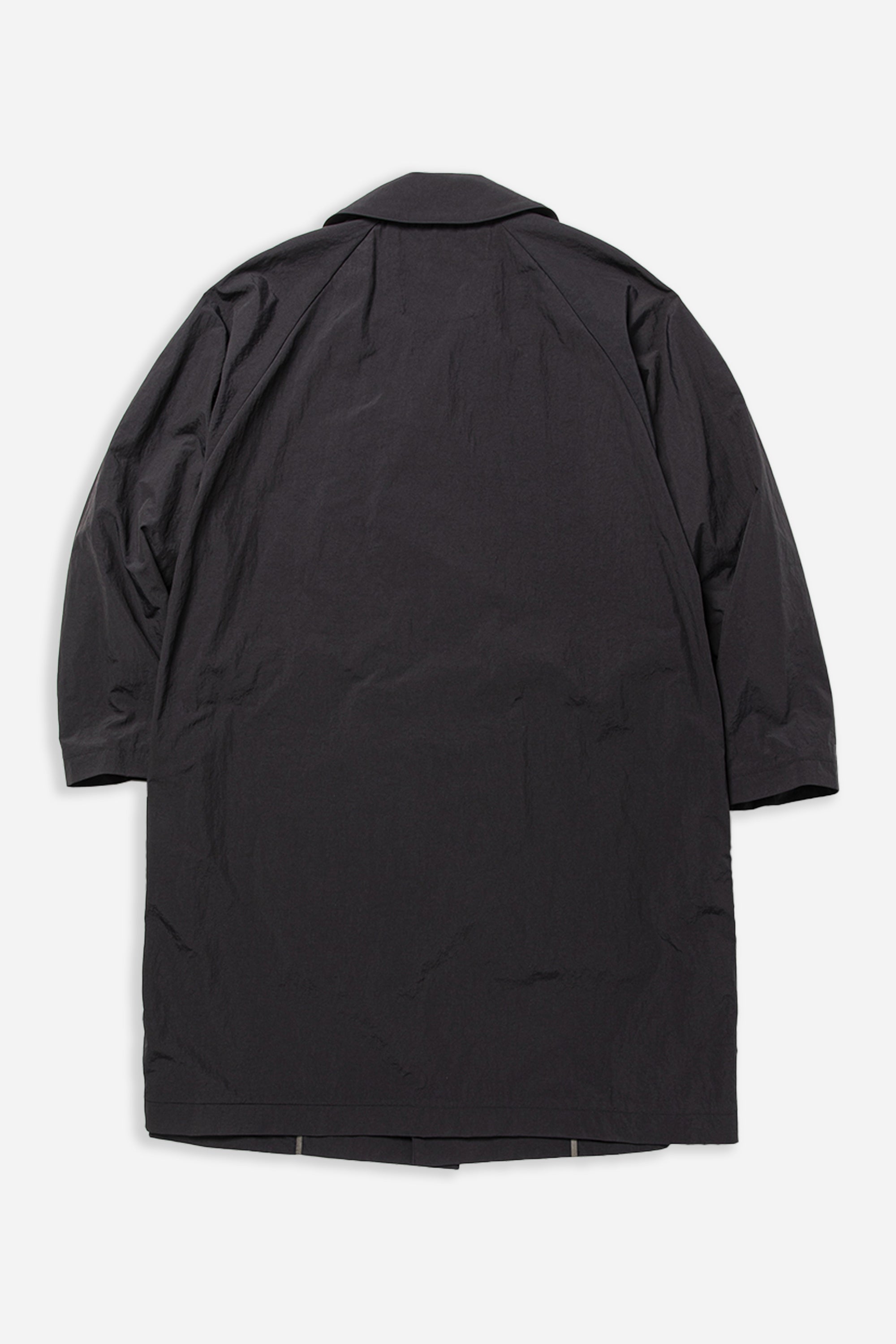 Nylon Wrap Overcoat Off Black