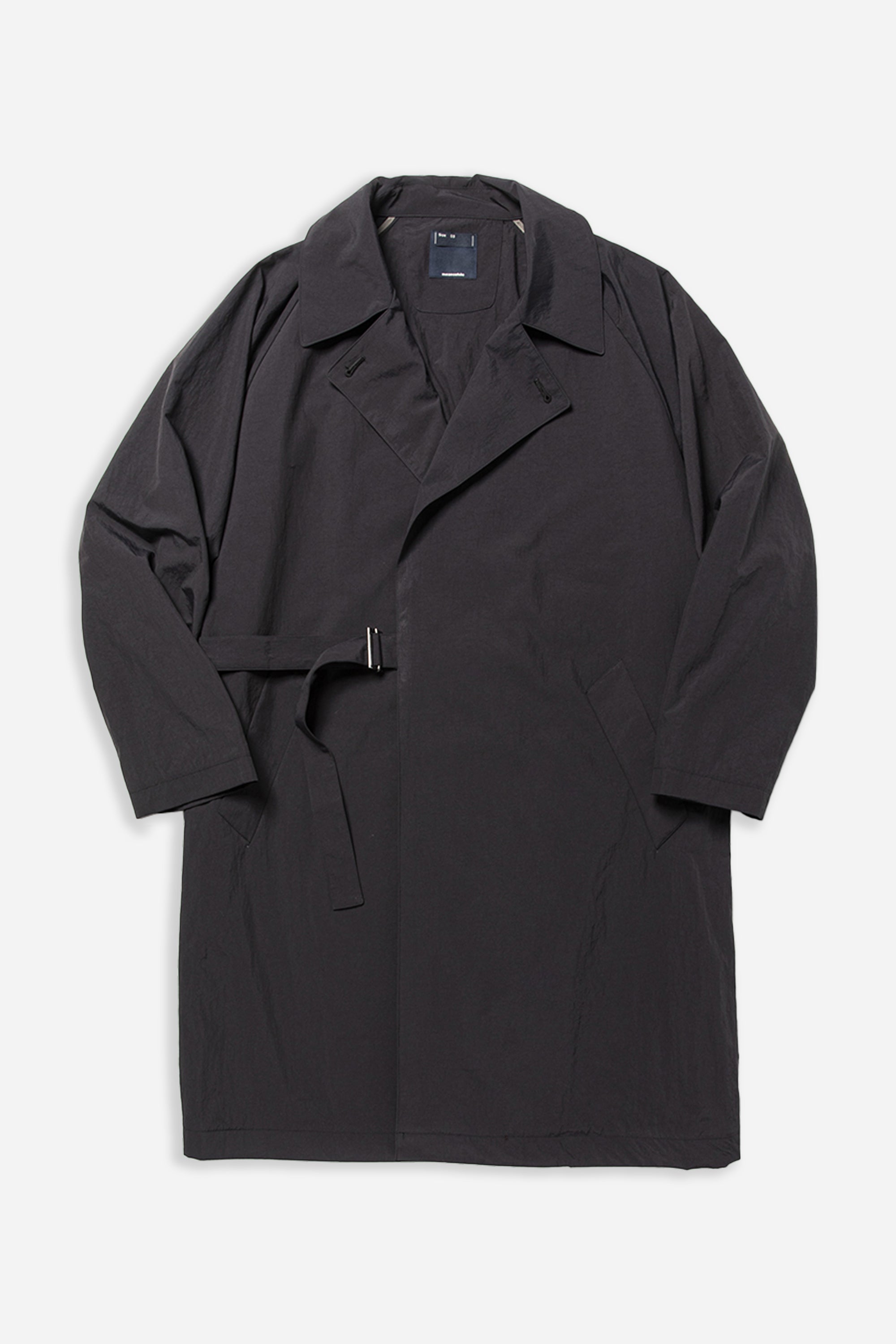 Nylon Wrap Overcoat Off Black