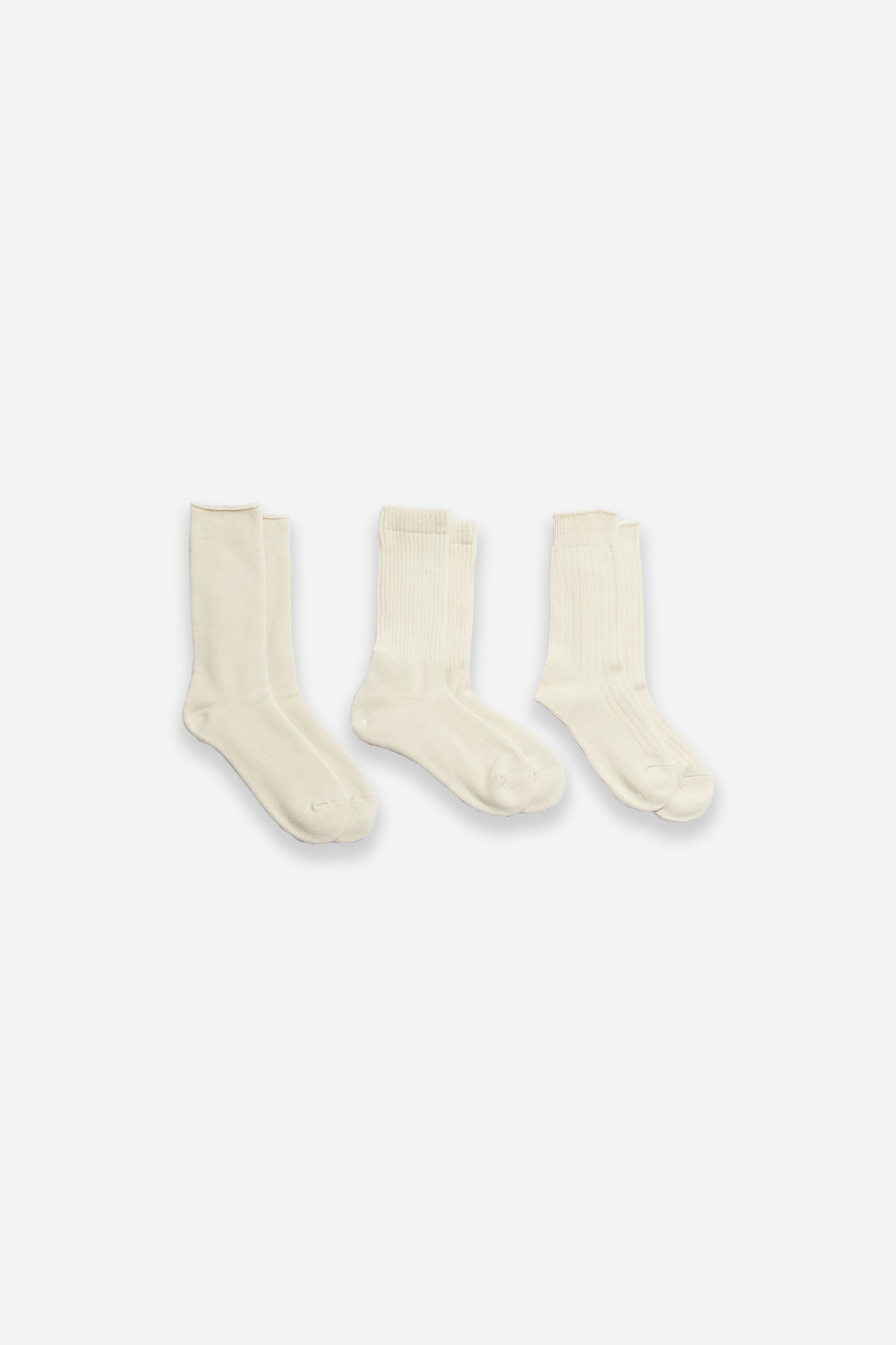 Organic Daily 3 Pack Crew Socks Ecru