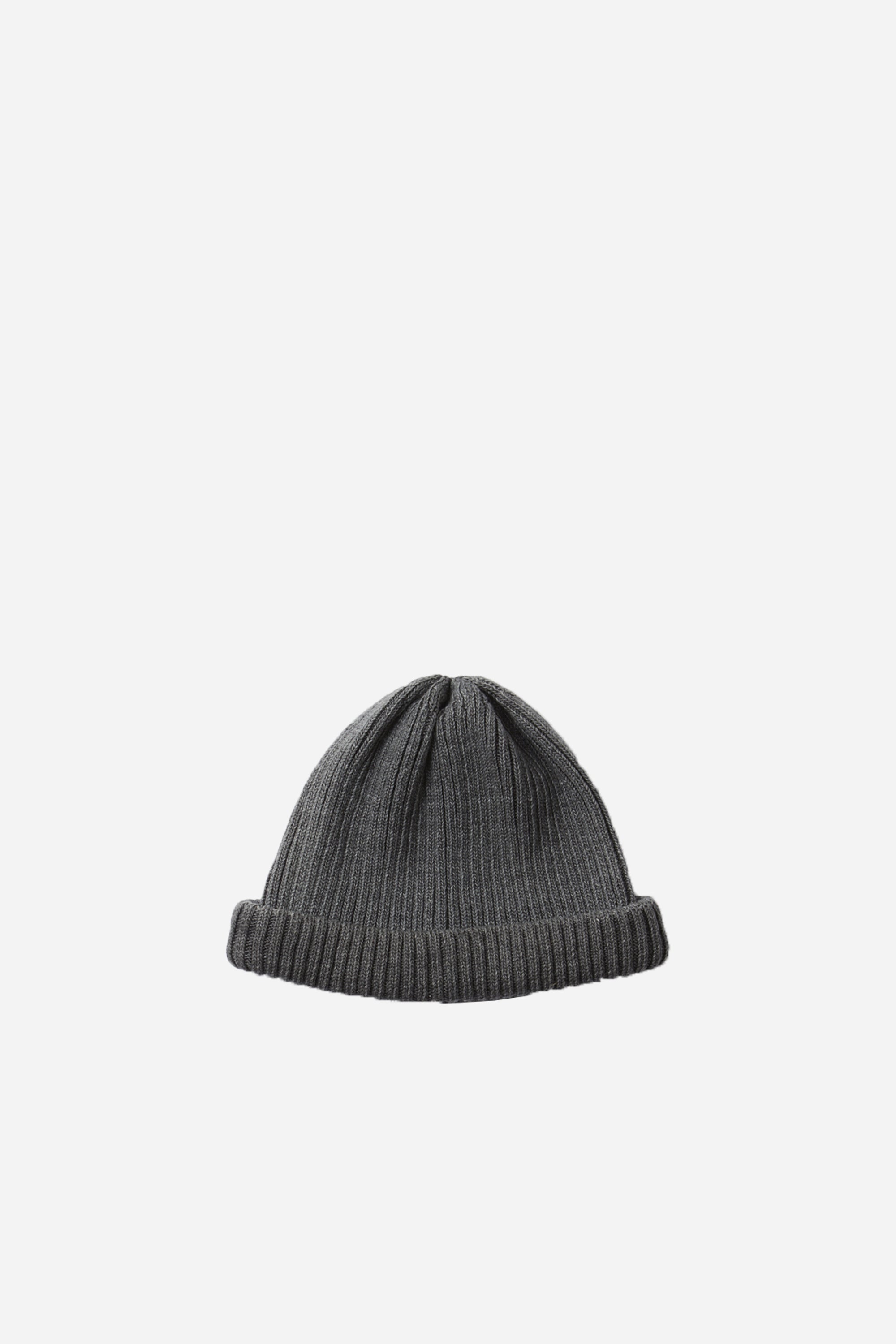 Indigo Cotton Roll Up Beanie Black Denim