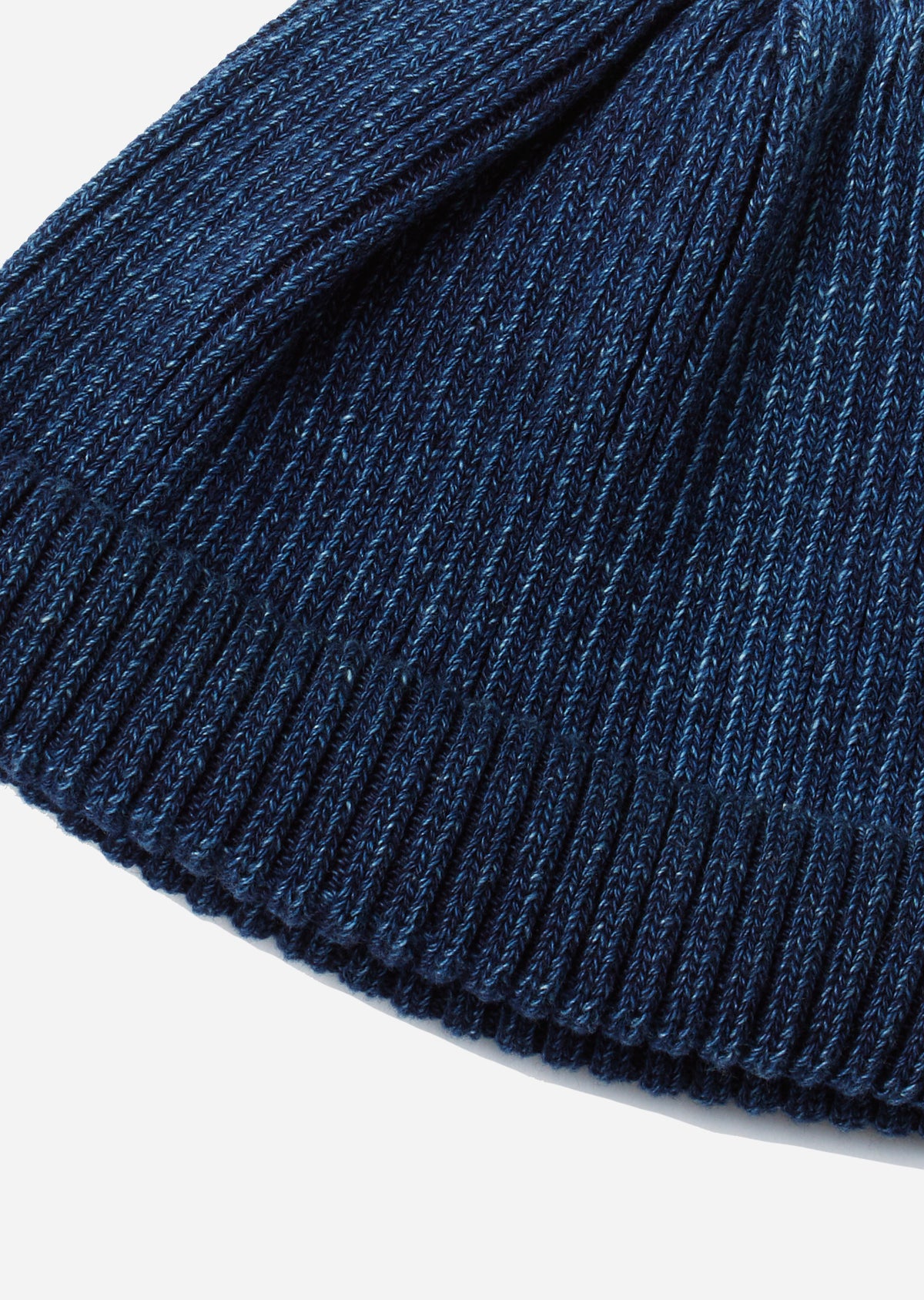 Indigo Cotton Roll Up Beanie Dark Denim