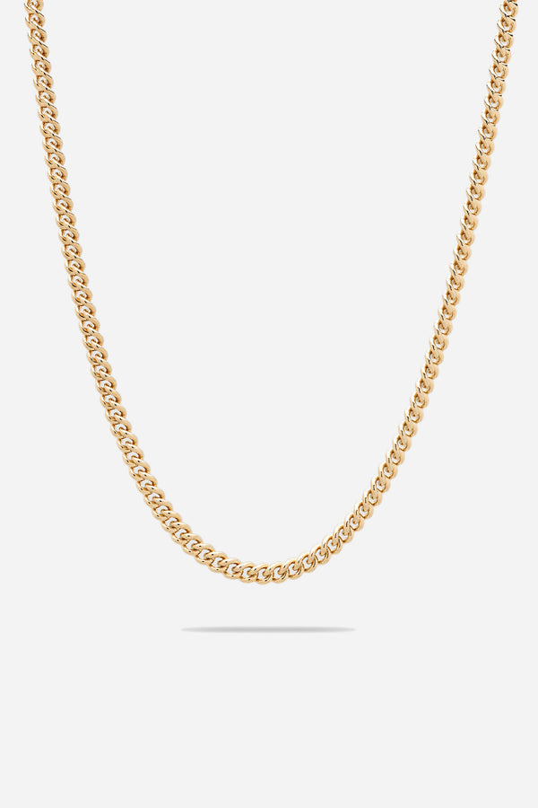 Rounded Curb Chain Thin Gold