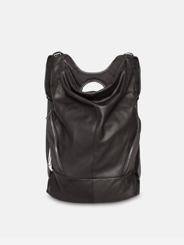 côte&ciel Timsah Alias Leather Black Agate Backpack | HAVN