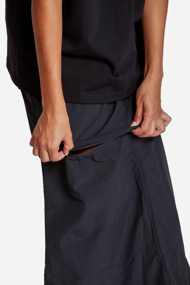 Convertible Micro Ripstop Skirt Black