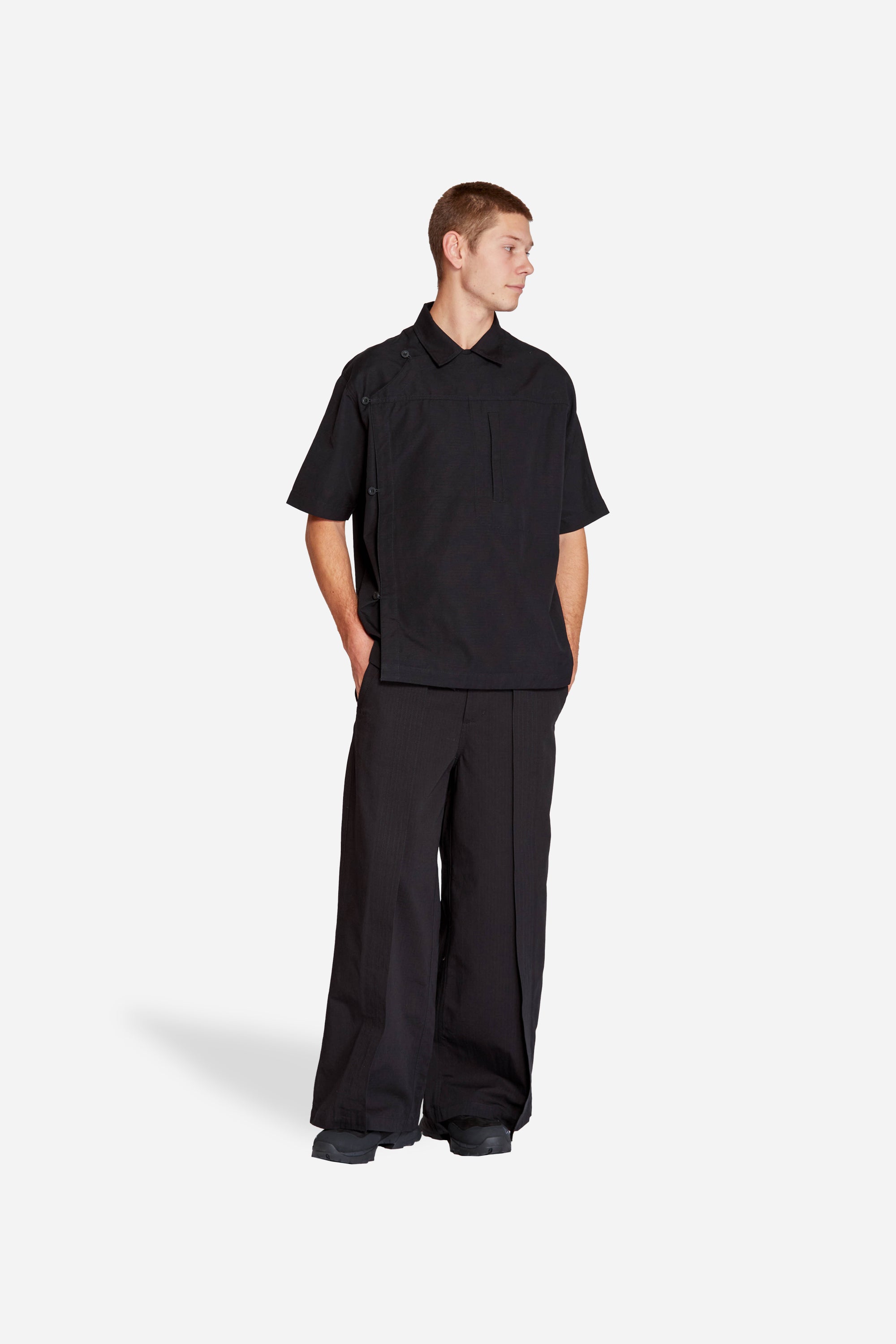 Asym Monk Shirt Black