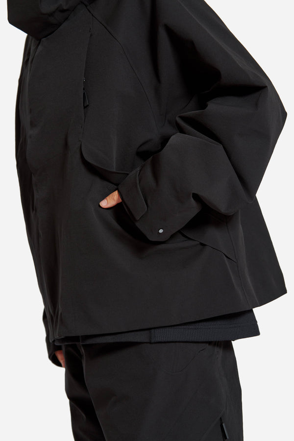 Double Cloth Hooded Coach Jacket Black